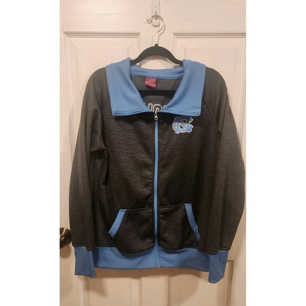 North Carolina Varsity Zip-Front Jacket in Black and Carolina Blue